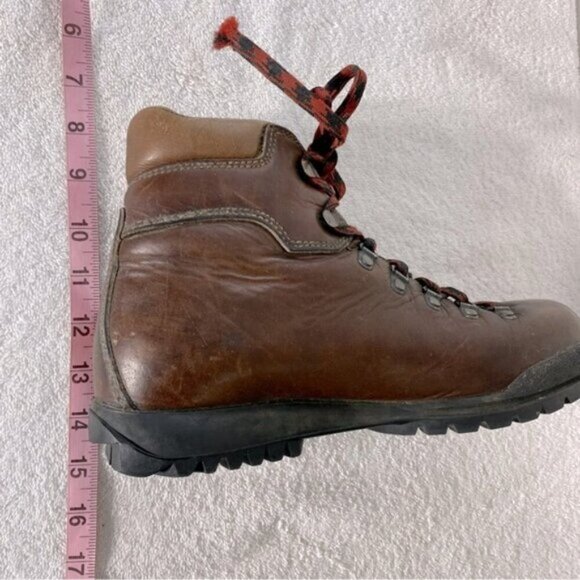 Vintage Scarpa Brown Leather Lace Up Mountaineering Hiking Ankle Boots 40 - Picture 13 of 14